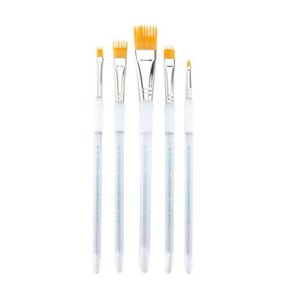Royal & Langnickel Aqualon Wisp Flat Artist Brush Set, 5-piece - style: Flat