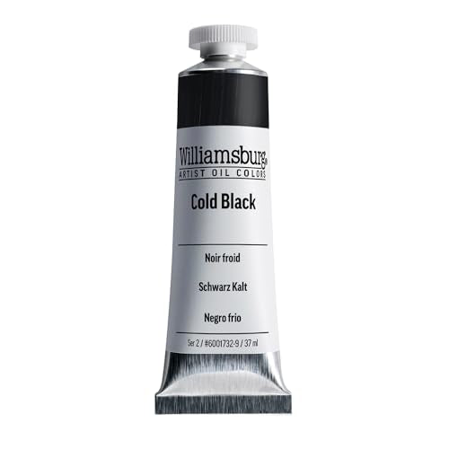 Williamsburg Artist Oil Colors by GOLDEN, Cold Black, 37 ml tube, Professional Oil Paint, Opaque - color: Cold Black, size: 1.25 Fl Oz (Pack of 1)
