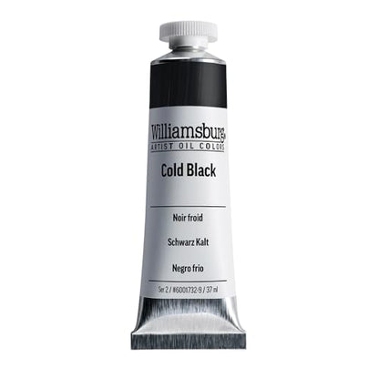 Williamsburg Artist Oil Colors by GOLDEN, Cold Black, 37 ml tube, Professional Oil Paint, Opaque - color: Cold Black, size: 1.25 Fl Oz (Pack of 1)