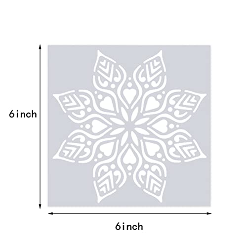 16 Pcs Mandala Stencils for Painting, 6x6 Inch Reusable Geometric Layering Stencils for Crafts Painting on Wood Floor Window Art Scrapbook Drawing Decoration - style: Mandala Stencils-1