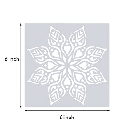 16 Pcs Mandala Stencils for Painting, 6x6 Inch Reusable Geometric Layering Stencils for Crafts Painting on Wood Floor Window Art Scrapbook Drawing Decoration - style: Mandala Stencils-1