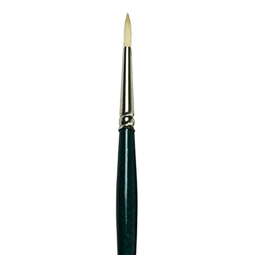 Princeton Ashley, Brushes for Acrylic and Oil Series 5200, Interlocked Chungking Bristle, Round Size 2 - color: Blue Green Round, size: Size 2