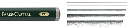 Faber-Castell Supreme Artist Quality Castell 9000 Jumbo Graphite Single Pencil, with Extra Thick 2B 5.3mm Lead - style: 2b