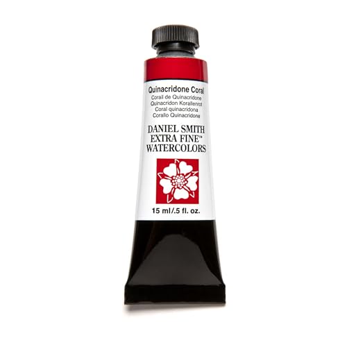 Daniel Smith Extra Fine Watercolor Paint, 15ml Tube, Quinacridone Coral, 284600088, 0.5 Fl Oz (Pack of 1) - color: Coral