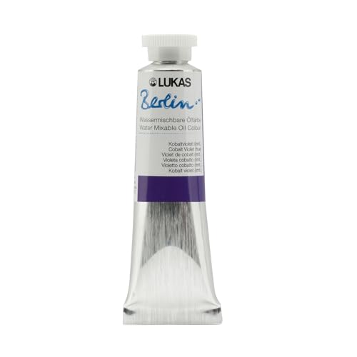 Lukas Berlin Pro Artists Water Mixable Oil Paint 37 ml Tube Cobalt Violet Hue, Water Soluble, Lightfast Pigments, Quick Drying, Easy Clean-Up, Eco-Friendly, Professional Quality, 40 Color Range - color: Cobalt Violet Hue, size: 1.25 Fl Oz (Pack of 1)