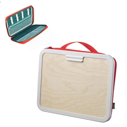 Portable Drawing Board with Bag,Red Travel Art Case,Art Supplies Case, Drawing Storage Bag Perfect for Travel
