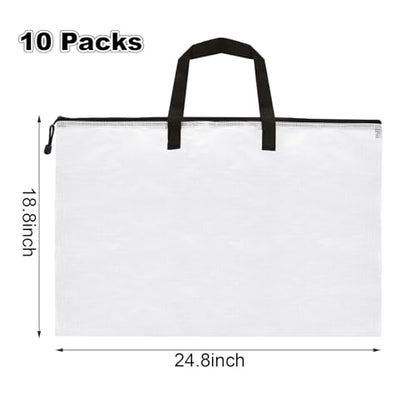 JMIATRY 10PCS Plastic Art Portfolio Bag Case, 18 x 24IN Poster Storage Bags | Large Arts Portfolio Case, Clear, Poster Folders, Storage for Poster, Scrapbook, Keepsake, Bulletin Board Storage