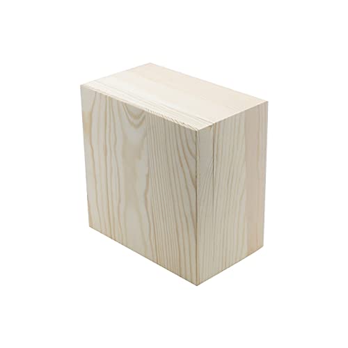MY MIRONEY 2Pcs Wooden Unfinished Storage Box with Top Lid 5.91" x 5.91" Square Wooden Pine Box DIY Craft Stash Boxes for Arts Hobbies and Home Storage - size: 5.91" x 5.91"