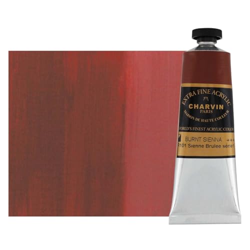 Charvin Extra Fine Professional Acrylic Paint - Burnt Sienna, 60ml Tube, Triple-Milled, Lightfast Pigments, Open Stock Artist Acrylic Paints in Nature-Inspired Hues - color: Burnt Sienna, size: 2.02 Fl Oz (Pack of 1)