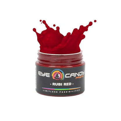 Eye Candy Resin Pigment Paste – Highly Pigmented Epoxy Color, 2 oz, Solid Non-Metallic, Mixable for Custom Shades (Rubi Red) - color: Rubi Red