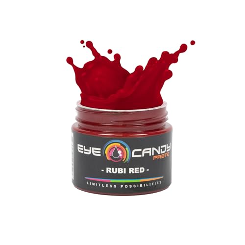 Eye Candy Resin Pigment Paste – Highly Pigmented Epoxy Color, 2 oz, Solid Non-Metallic, Mixable for Custom Shades (Rubi Red) - color: Rubi Red