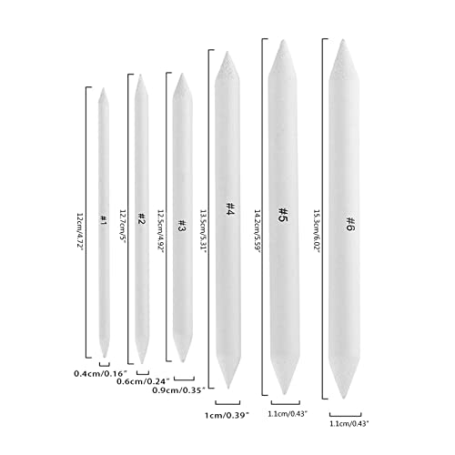 6 Pcs Paper Art Blenders Drawing Shading Pencils For Student Sketch Drawing Tool Set For Painting Lover Art Hobbyists 6 Pcs Blending Stumps And Tortillions Set Art Blenders Drawing Kneaded Eraser