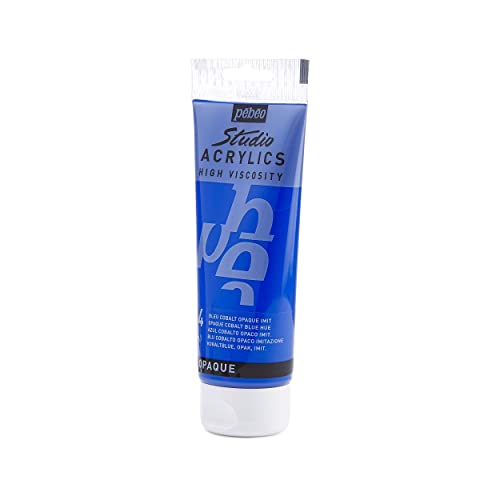 Pebeo - Acrylic Fine Studio Acrylics - Opaque Cobalt Blue Hue - Cobalt Blue Hue Opaque 100ml/3.38oz - color: Cobalt Blue Hue