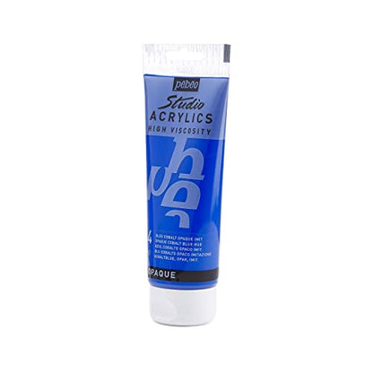Pebeo - Acrylic Fine Studio Acrylics - Opaque Cobalt Blue Hue - Cobalt Blue Hue Opaque 100ml/3.38oz - color: Cobalt Blue Hue