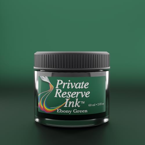 Private Reserve Premium Fountain Pen Ink, 60ml Bottle, Ebony Green | Premium fountain pen ink with smooth flow, rich color, and reliable everyday writing performance. - color: Ebony Green