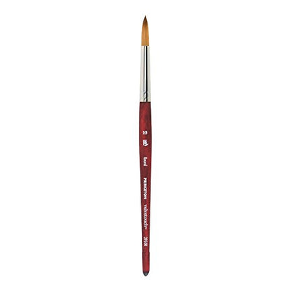 Princeton Velvetouch Round Brush, Synthetic, Short Handle, Size 10, 1 Count - color: Scarlet, size: Size 10