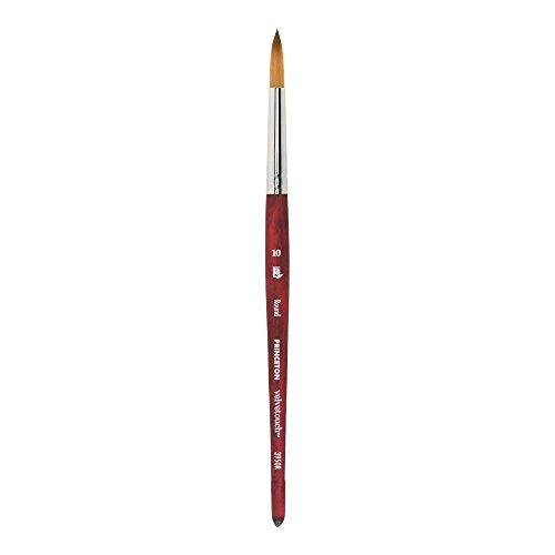 Princeton Velvetouch Round Brush, Synthetic, Short Handle, Size 10, 1 Count - color: Scarlet, size: Size 10