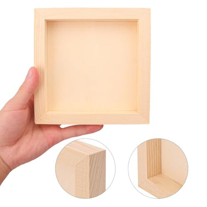 30 Pack Unfinished Wood Canvas Boards for Painting, 6 x 6 Inch Square Wooden Panels, Wood Panels Boards for Crafts and Painting, DIY Handicrafts, Home Decoration（Thickness 0.98 Inch）