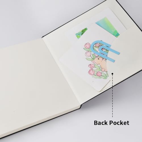E-WEICHEN Mixed Media Sketch Pad, 8 x 8 inches 125 GSM (100 Sheets/200 Pages) Sketchbook for Drawing, Hardcover Mix Media Art Sketchbook for Wet and Dry Media,Painting,Drawing. 8X8 - color: 8x8in-Black