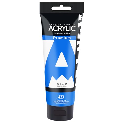 AUREUO Cobalt Blue Hue Acrylic Paint, 4 Fl Oz / 120ml Single Tube, Rich Pigment Art Craft Paints for Canvas, Rocks, Wood, Ceramic, Fabric - Art Supplies for Beginners, Professionals, Artists - color: Cobalt Blue Hue, size: 4 Fl Oz (Pack of 1)