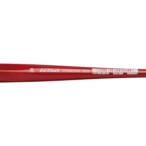 da Vinci Watercolor Series 5880 CosmoTop Spin Paint Brush, Flat Synthetic with Red Handle, Size 20 (5880-20) - size: Size 20, style: Flat