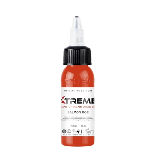 Xtreme Tattoo Ink, Versatile Medium Viscosity for Precision Tattooing, Rich Hue, Quick Healing, Acrylic-Free, Water Based and Premium Quality - Ready-to-Use Tattoo Ink (Salmon Roe, 1 oz) - color: Salmon Roe, size: 1 oz