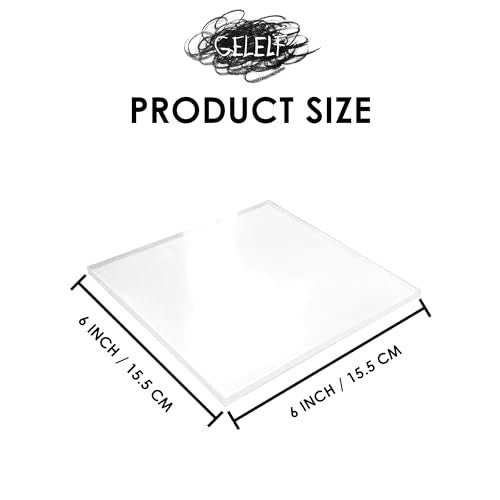 GELELF Upgraded Gel Printing Plate - No Aging & Bubbling, Reusable Square 6" x 6" Gel Plates for Monoprinting -Printmaking Art Supplies for Card Making, Book Press, Journaling, Scrapbooking and More - size: 6" x 6" | 15.5 x 15.5 cm