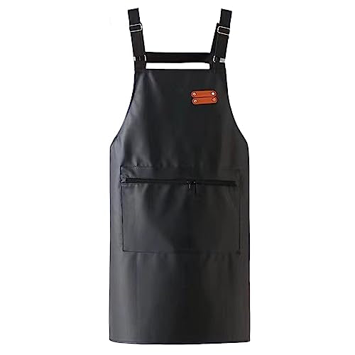 Waterproof Apron,Leather Apron For Men,Work Aprons With One Big Pocket Adjustable Dishwashing Kitchen Apron
