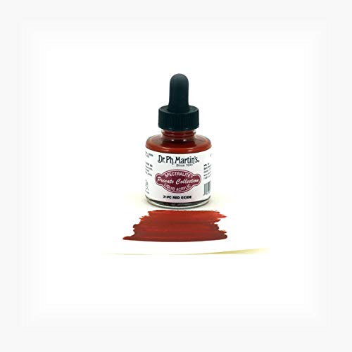 Dr. Ph. Martin's Spectralite Private Collection Liquid Acrylics (31PC) Arcylic Paint Bottle, 1.0 oz, Red Oxide, 1 Bottle