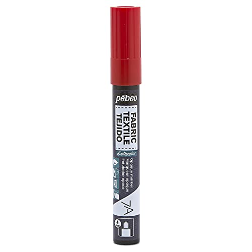 Pebeo 7A Marter Fabric Marker, 4 mm, Red - color: Red