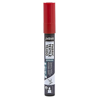 Pebeo 7A Marter Fabric Marker, 4 mm, Red - color: Red