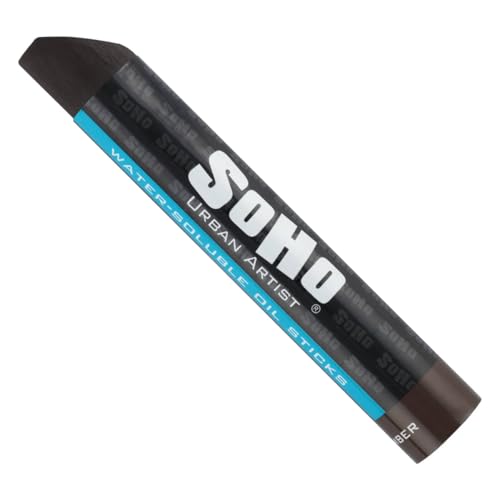 Soho Urban Artist Water Soluble Oil Sticks for Artists – Raw Umber Oil Paint Stick - 37 ml - No Brushes or Solvents Needed, Paint Any Primed Surface, Water Clean-Up, Non-Toxic, 4.8 x 0.78 - color: Raw Umber