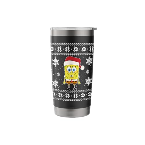 Spongebob SquarePants Holiday Christmas Graphic Stainless Steel Insulated Tumbler - color: Black
