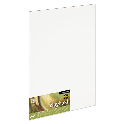 Ampersand Museum Series Claybord Panels for Paint and Ink, 1/8 Inch Depth, 18X24 Inch (CBS18) - color: 1/8 Inch Depth, size: 18X24