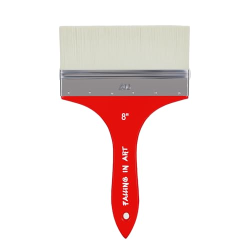 Falling in Art Flat Paddle Paint Brush, Large Scale Brush for Oil and Acrylic Paints, 8 Inch - color: Flat, size: 8''