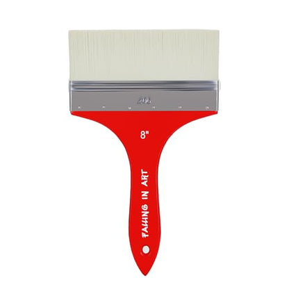 Falling in Art Flat Paddle Paint Brush, Large Scale Brush for Oil and Acrylic Paints, 8 Inch - color: Flat, size: 8''