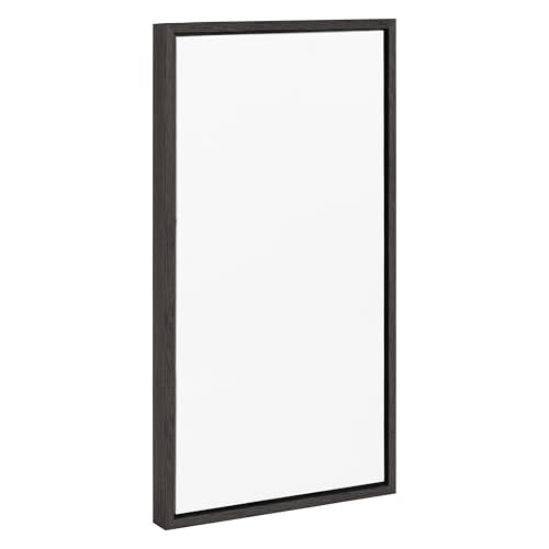 Kate and Laurel Sylvie Blank Framed Canvas Wall Art; 14x26.5 Dark Gray; Vintage Modern Empty Canvas for Paint-Your-Own Art; Ready to Paint Premium Canvas Already Framed - color: Sylvie Dark Gray