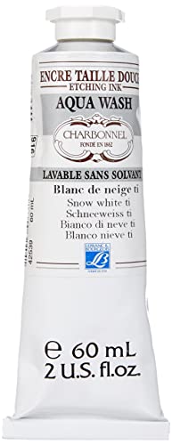 Charbonnel Aqua Wash Etching Ink, 60ml Tube, S2, Snow White Titanium - color: Snow White Titanium, size: 2 fl oz