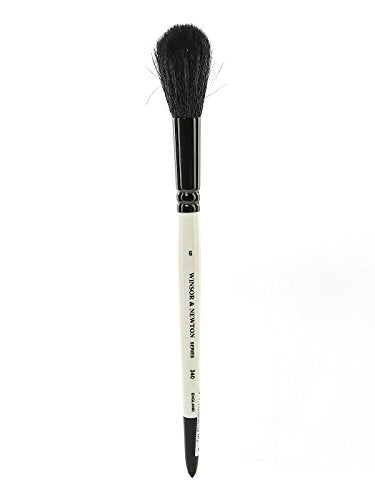 Winsor & Newton Series 340 Brush Pony & Goat Hair Short Handle Brush, - size: #6, style: Series 340 Pony & Goat Hair