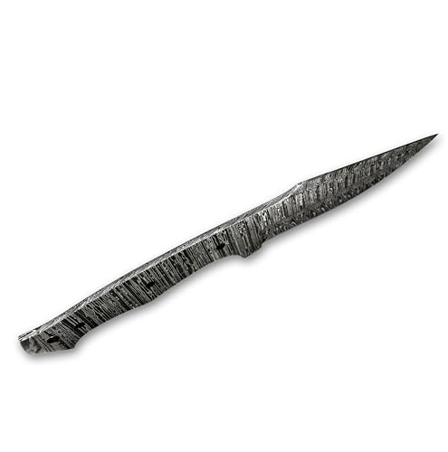 Custom Hand Forged Damascus Steel Blank Blade Knife Making Kit Leather sheath, Pins, Scales, Damascus Blade Billet Knife Making Supply (BK-G) - color: BK-G