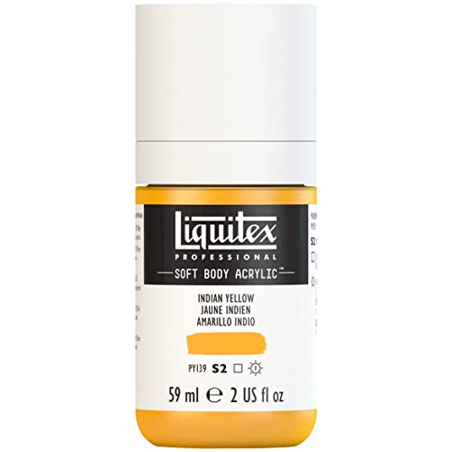 Liquitex Professional Soft Body Acrylic Paint, 59ml (2-oz) Bottle, Indian Yellow - color: Indian Yellow, style: 2-oz Bottle