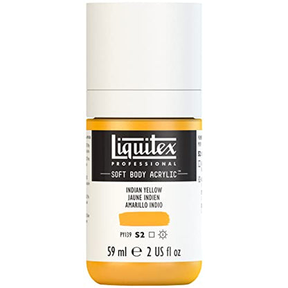 Liquitex Professional Soft Body Acrylic Paint, 59ml (2-oz) Bottle, Indian Yellow - color: Indian Yellow, style: 2-oz Bottle