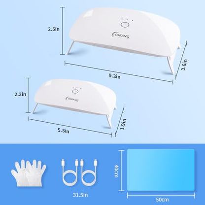 OSBANG 2 Pack UV Light for Resin, Large Size Foldable UV Resin Lamp and Mini Portable Light, Fast Curing and Light Weight UV Lamp, Resin Kits for Jewelry Making, DIY Craft - size: UV Resin Light Kit Pro