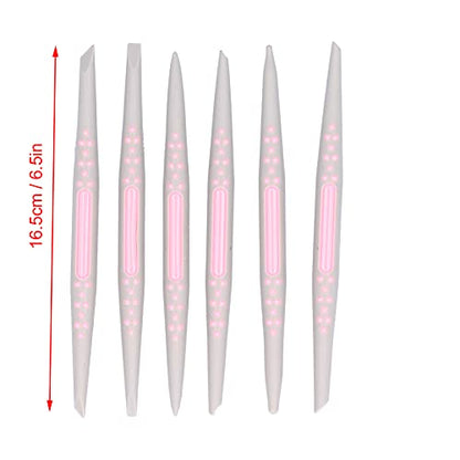 FLEXMAN 6Pcs Silicone Clay Sculpting Tool, Fondant Cake Decorating Tools, Modeling Dotting Tool, Pottery Craft Use for DIY Handicraft, Silicone Brush, Sculpture Pottery, Nail Art