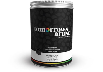 TA: Agate Black, Heavy Body Eco-Friendly Acrylic Art Paint 250ml/8.45oz Jar - color: Agate Black, size: 8.5 Fl Oz (Pack of 1)