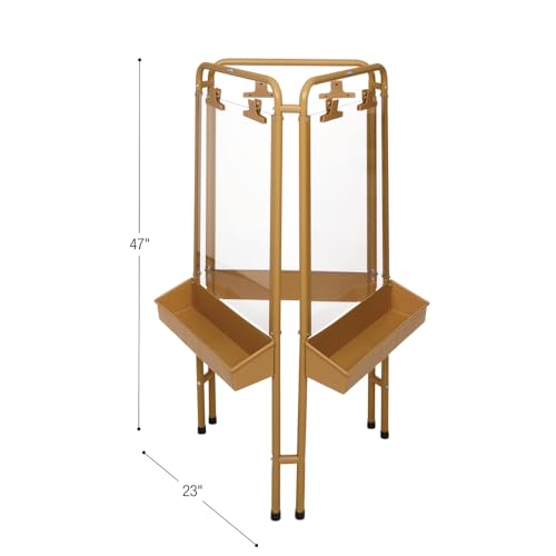 Colorations 3-Way Indoor & Outdoor Acrylic Panel Easel - Ages 3+/ PreK+ - 47" H x 23" W x 25.5" D Classroom Essentials - style: 3-Station, Tan