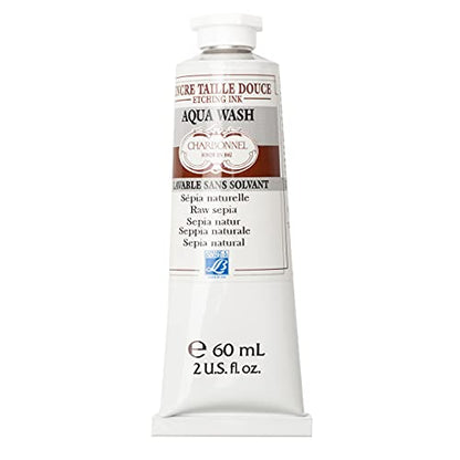 Charbonnel Aqua Wash Etching Ink, 60ml Tube, S1, Raw Sepia 121 - color: Raw Sepia, size: 2 fl oz