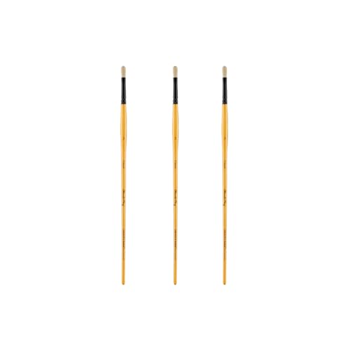 Creative Mark Mimik Hog Professional Synthetic Hog Bristle Paint Brush - Versatile Alternative to Natural Hog Hair Paint Brushes for Oil Painting, Acrylics, Inks, Dyes, Gauce & Watercolors - size: Filbert # 2