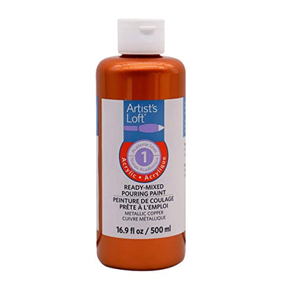 Artist's Loft Acrylic Ready-Mixed Pouring Paint, 12 Pack - color: Metallic Copper