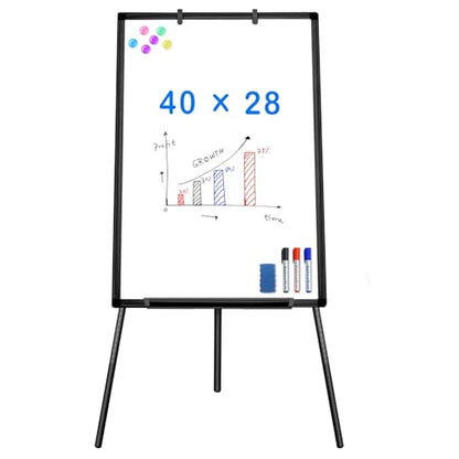Easel Whiteboard - Black Magnetic Portable Dry Erase 40 x 28 Tripod Height Adjustable, Flipchart Easel Stand White Board for Office - style: 40x28 Black